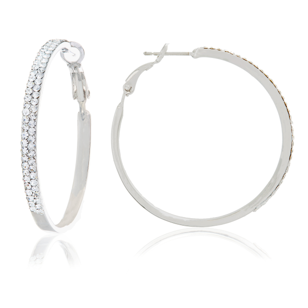 SINA HOOP EARRINGS WHITE