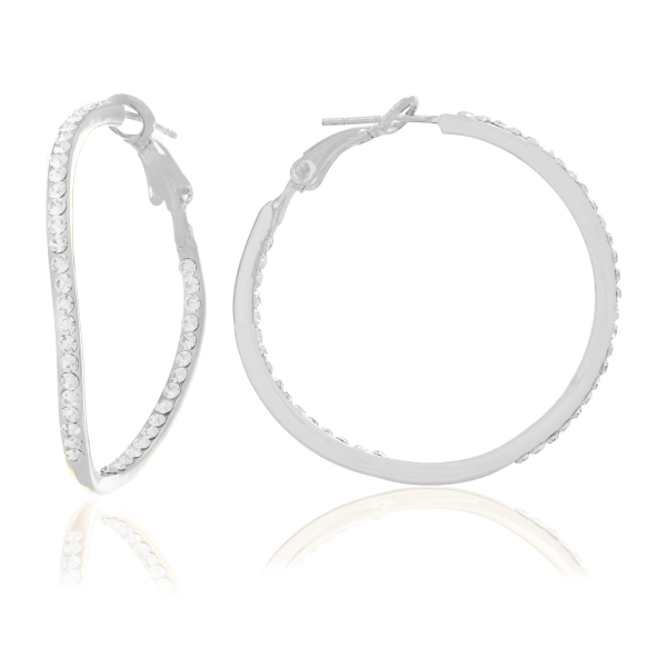 FLORA HOOP EARRINGS WHITE